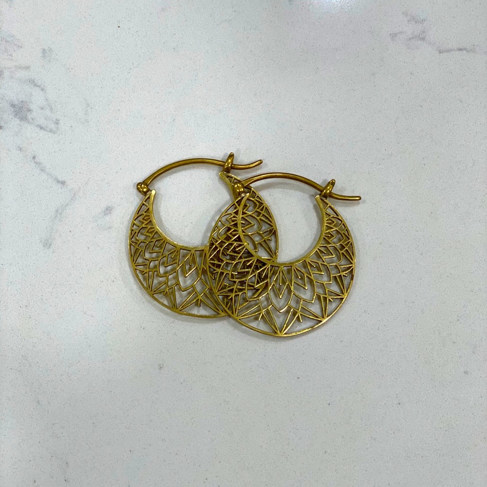 Brass Geometric Earrings